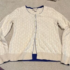 Banana Republic Cream and Navy Cardigan